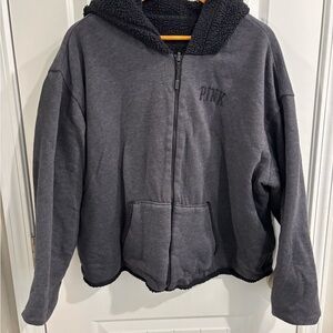 Victoria's Secret PINK Black Sherpa Hoodie